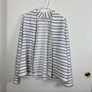 FINAL SALE: Striped Boucle Open Cardigan